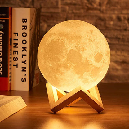 PRIMESKY® Moon Lamp 3D 7 Color Changing Moon Light Night Table lamp for Bedroom for Adults and Kids Home Room Beautiful Indoor Lighting Home Decoration-15CM, LED, acrylic