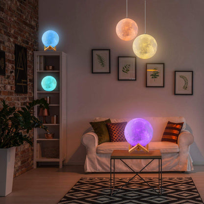 PRIMESKY® Moon Lamp 3D 7 Color Changing Moon Light Night Table lamp for Bedroom for Adults and Kids Home Room Beautiful Indoor Lighting Home Decoration-15CM, LED, acrylic